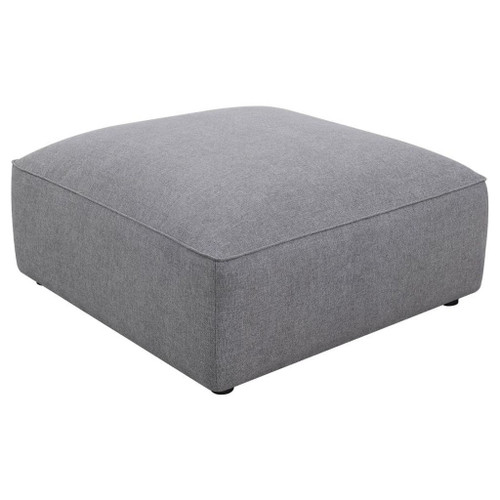 Jennifer - Square Upholstered Ottoman - Gray
