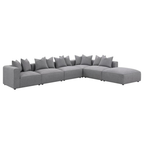 Jennifer - 6 Piece Upholstered Modular Sectional - Gray