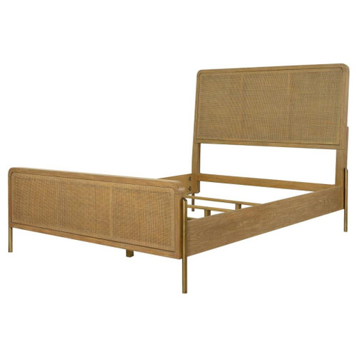 Arini - Rattan California King Panel Bed - Sand Wash And Natural