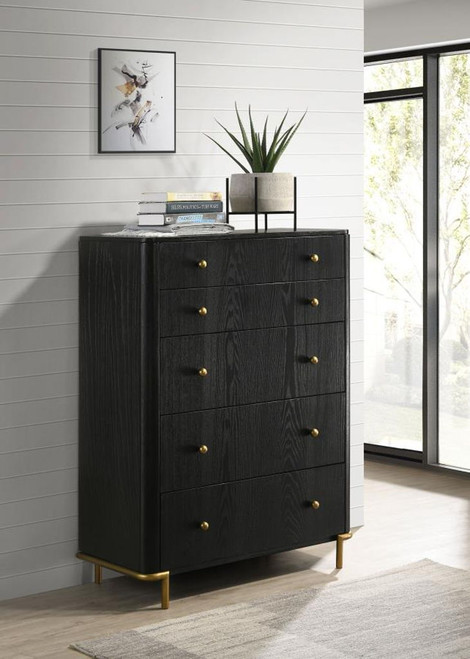 Arini - 5-Drawer Bedroom Chest - Black