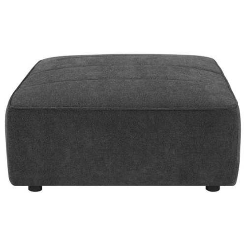 Sunny - Square Upholstered Ottoman - Dark Charcoal