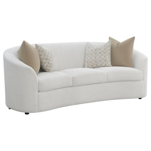 Rainn - 3 Piece Boucle Upholstered Sloped Arm Sofa Set - Latte
