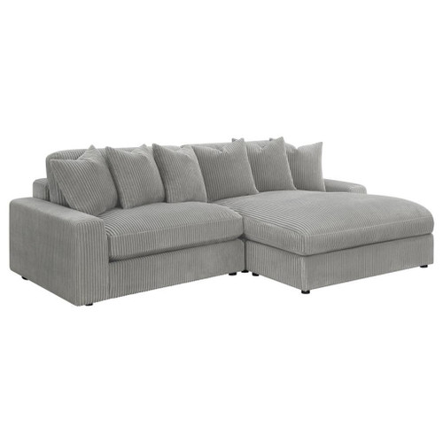Blaine - Reversible Upholstered Chaise Sectional Sofa - Fog