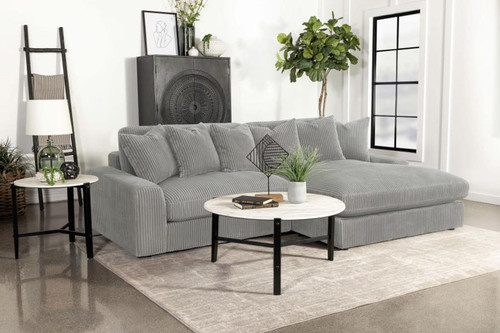 Blaine - Reversible Upholstered Chaise Sectional Sofa - Fog