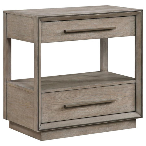 Durango - 2-Drawer Nightstand Bedside Table - Washed Oak