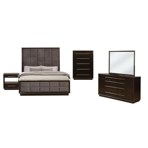 Durango - 5 Piece Eastern King Bedroom Set - Smoked Peppercorn