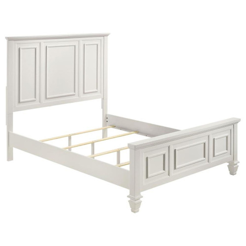 Sandy Beach - Wood Queen Panel Bed - Cream White