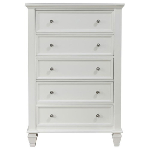 Sandy Beach - 5-Drawer Bedroom Chest - Cream White