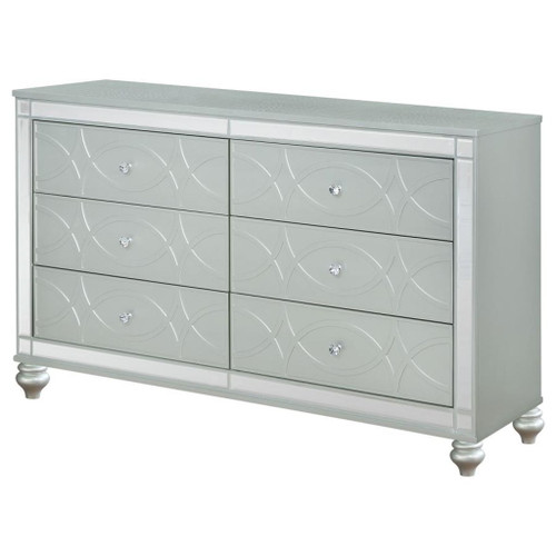 Gunnison - 6-Drawer Dresser - Silver Metallic