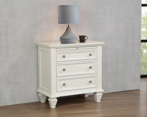 Sandy Beach - 3-Drawer Nightstand - Cream White