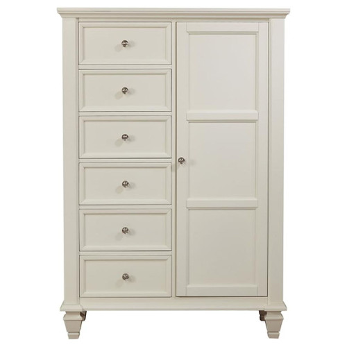 Sandy Beach - 8-Drawer Door Chest - Cream White