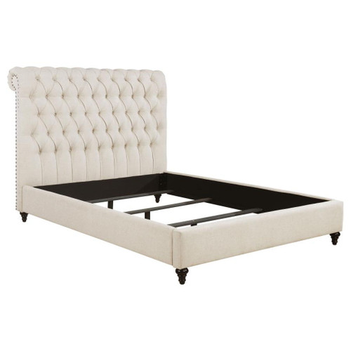 Devon - Upholstered Eastern King Panel Bed - Beige