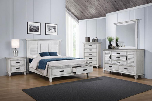 Franco - 5-Drawer Bedroom Chest - Distressed White