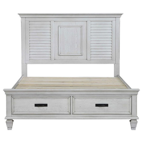 Franco - 4 Piece King Bedroom Set - Distressed White
