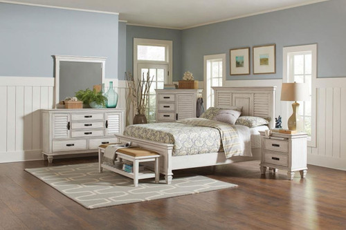 Franco - 5-Drawer Door Chest - Distressed White