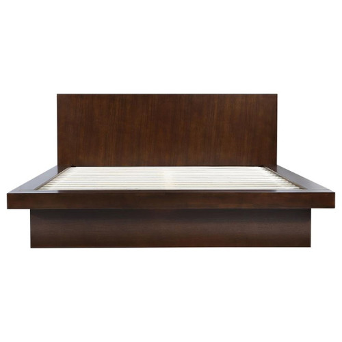 Jessica - Eastern King Platform Bed With Rail Seating - Cappuccino