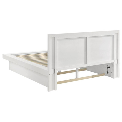 Jessica - Eastern King Platform Bed With Rail Seating - White