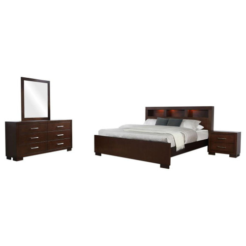 Jessica - 4 Piece Eastern King Bedroom Set - Cappuccino