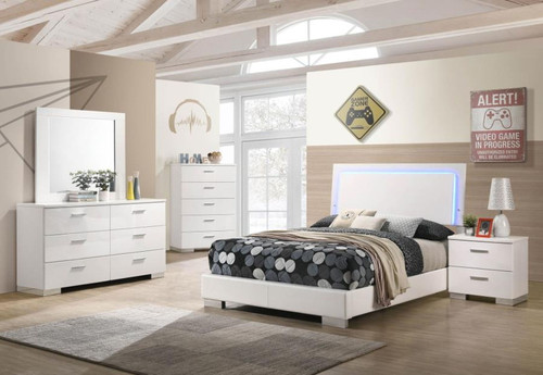 Felicity - 5 Piece Full Bedroom Set - White