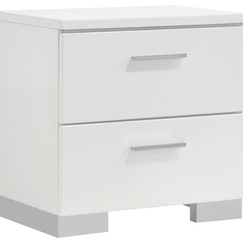 Felicity - 4 Piece Twin Bedroom Set With LED - White High Gloss