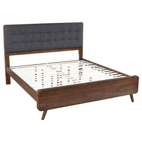 Robyn - Wood Eastern King Panel Bed - Dark Walnut