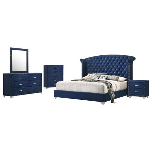 Melody - 5 Piece Queen Bedroom Set - Pacific Blue