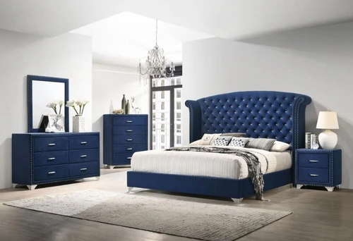 Melody - 5 Piece Eastern King Bedroom Set - Pacific Blue