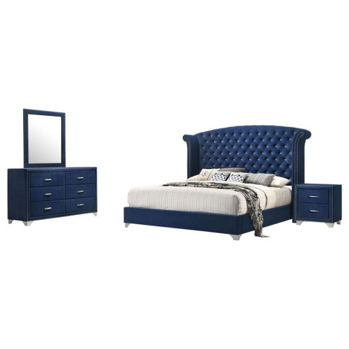 Melody - 4 Piece Queen Bedroom Set - Pacific Blue