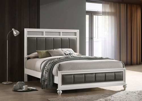 Barzini - Wood Queen Panel Bed - White