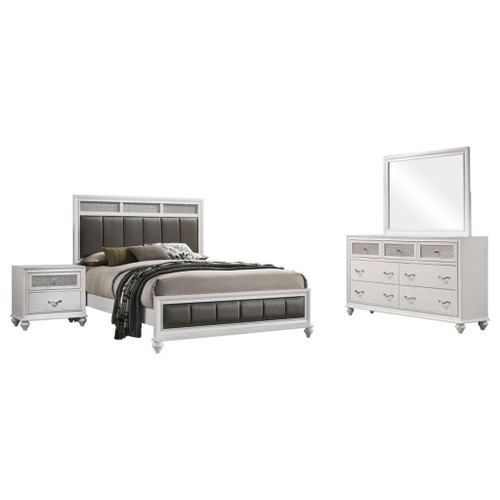 Barzini - Queen 4 Piece Bedroom Set - White