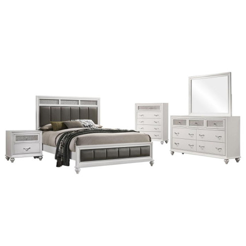 Barzini - California King 5 Piece Bedroom Set - White