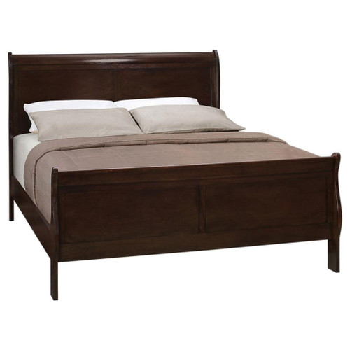 Louis Philippe - Wood Eastern King Sleigh Bed - Cappuccino