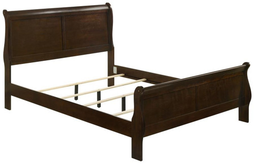 Louis Philippe - 4 Piece Eastern King Bedroom Set - Cappuccino