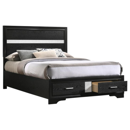 Miranda - Wood Full Storage Panel Bed - Black