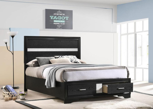 Miranda - Wood Full Storage Panel Bed - Black