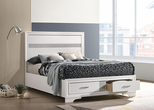 Miranda - Wood Full Storage Panel Bed - White