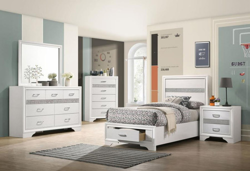 Miranda - 5 Piece Twin Storage Bedroom Set - White
