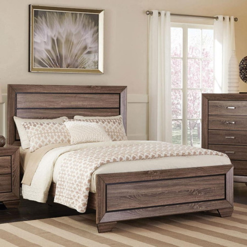 Kauffman - Wood Eastern King Panel Bed - Washed Taupe