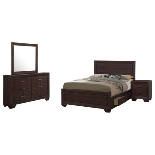 Kauffman - Queen 4 Piece Bedroom Set - Dark Cocoa