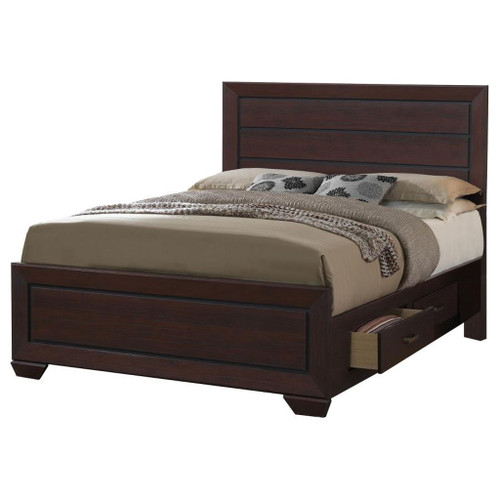 Kauffman - California King 5 Piece Bedroom Set - Dark Cocoa