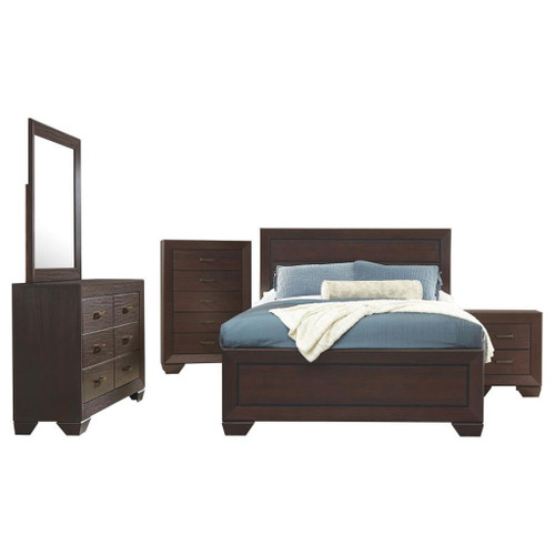 Kauffman - 5 Piece Queen Bedroom Set - Dark Cocoa