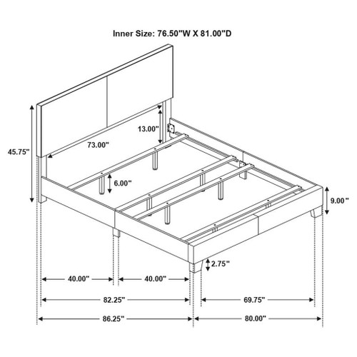 Dorian - Upholstered Eastern King Panel Bed - Black