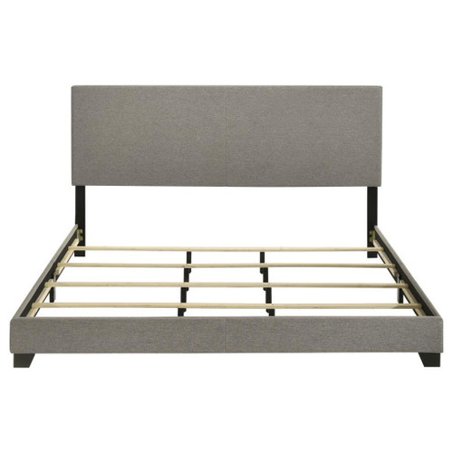 Dorian - Fabric Upholstered Eastern King Panel Bed - Taupe