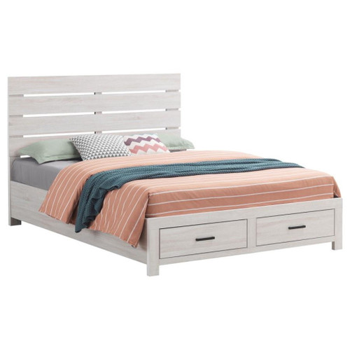 Brantford - Wood Eastern King Storage Panel Bed - Coastal White