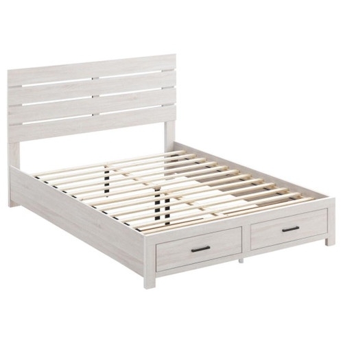 Brantford - Wood Queen Storage Panel Bed - Coastal White