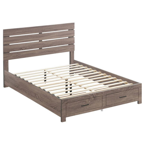 Brantford - Wood Queen Storage Panel Bed - Barrel Oak