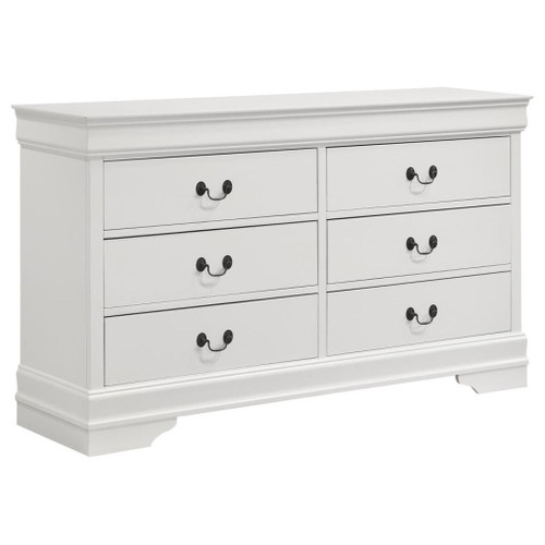 Louis Philippe - 6-Drawer Dresser - White