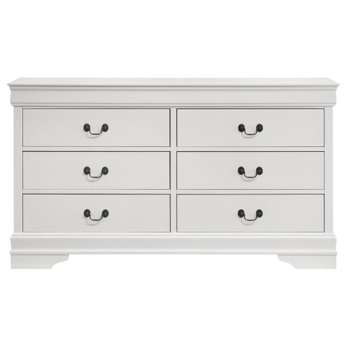 Louis Philippe - 6-Drawer Dresser - White