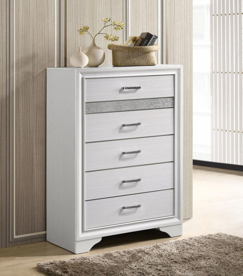 Miranda - 5-Drawer Bedroom Chest - White