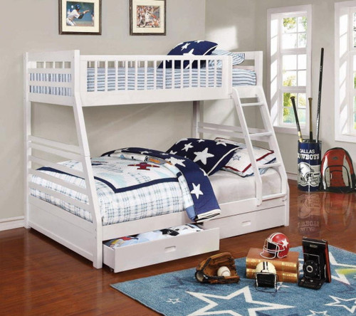 Ashton - 2-Drawer Wood Twin Over Full Bunk Bed - White